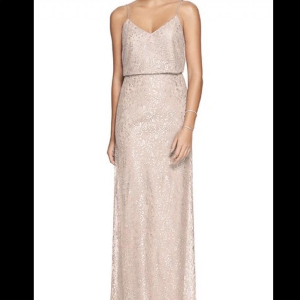 Nordstrom After Six Metallic Lace Two-Piece Gown (size 6)